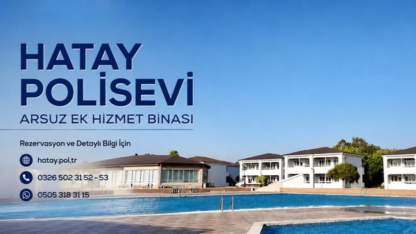 Arsuz Polisevi'nin havuzu ve tesis binaları